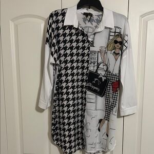 Jane & John White and Gray Top